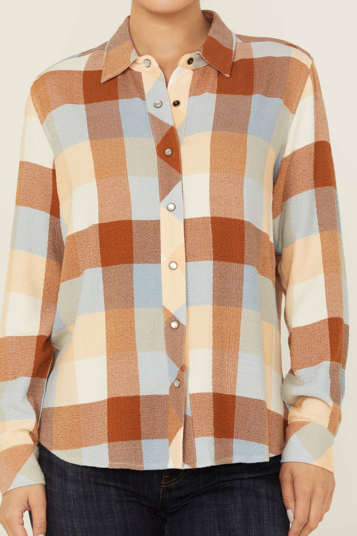 Coppell Plaid Print Long Sleeve Snap Western Shirt