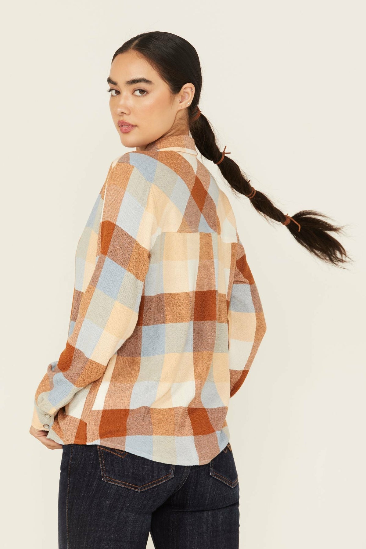 Coppell Plaid Print Long Sleeve Snap Western Shirt