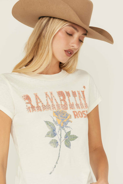 Ramblin' Rose Trusty Embellished Short Sleeve Graphic Tee