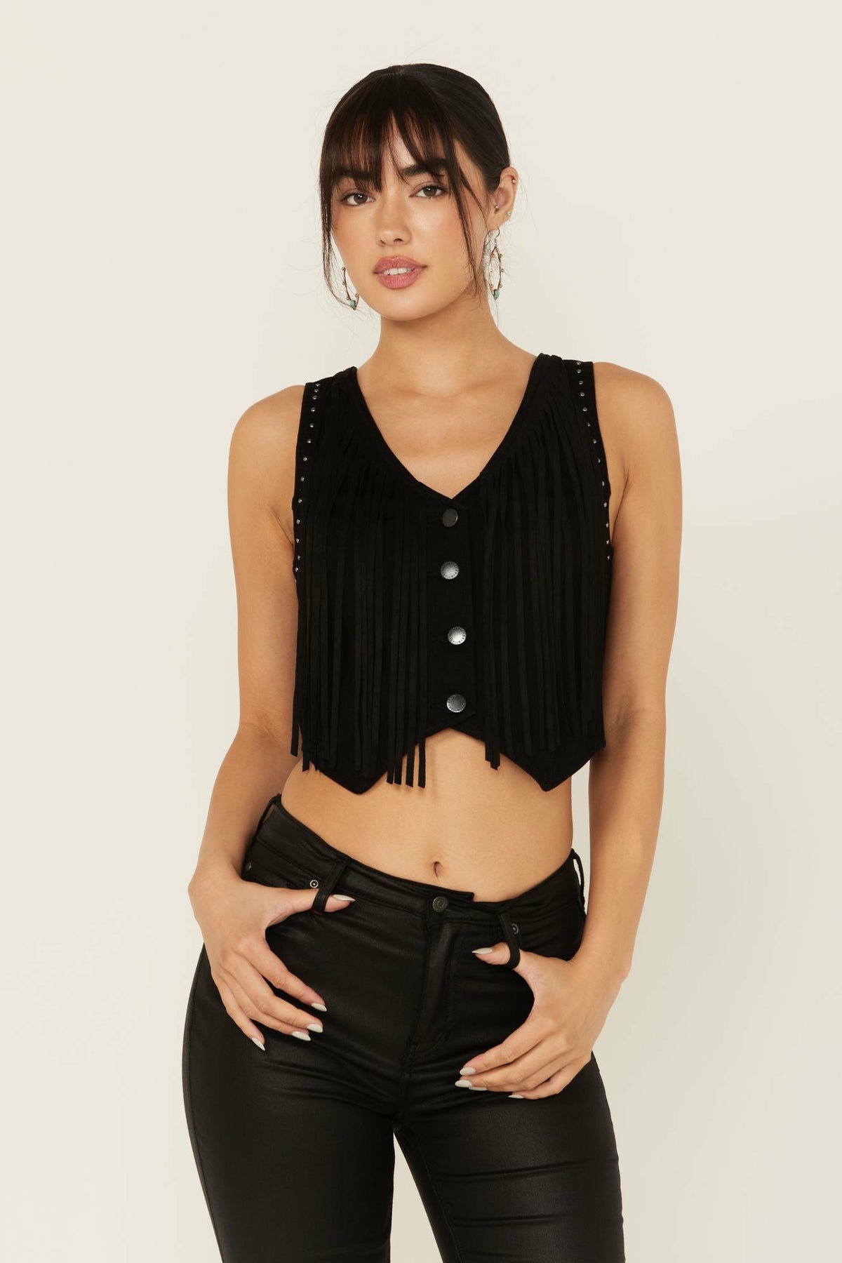 Fringe Denim Bustier