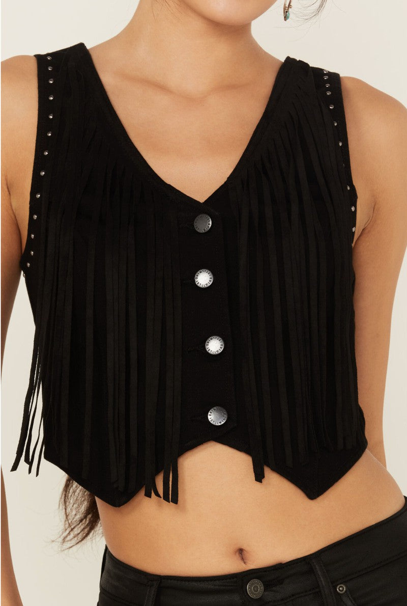 Fringe Denim Bustier