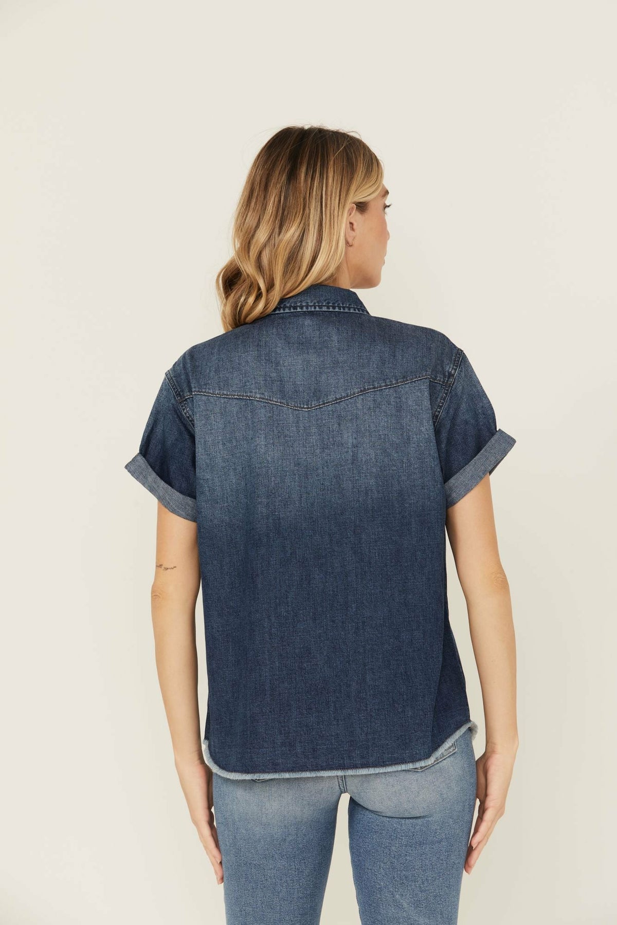 Ellwood Dark Wash Short Sleeve Denim Shirt