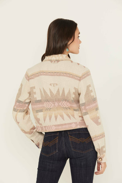 Mercer Southwestern Print Cropped Shacket