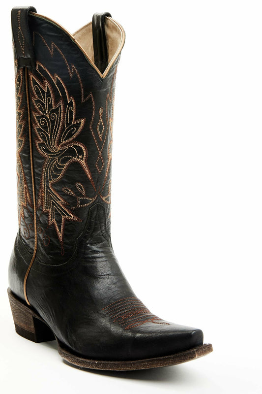 Wings Black Western Boots - Snip Toe