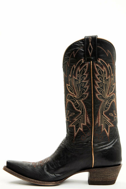 Wings Black Western Boots - Snip Toe