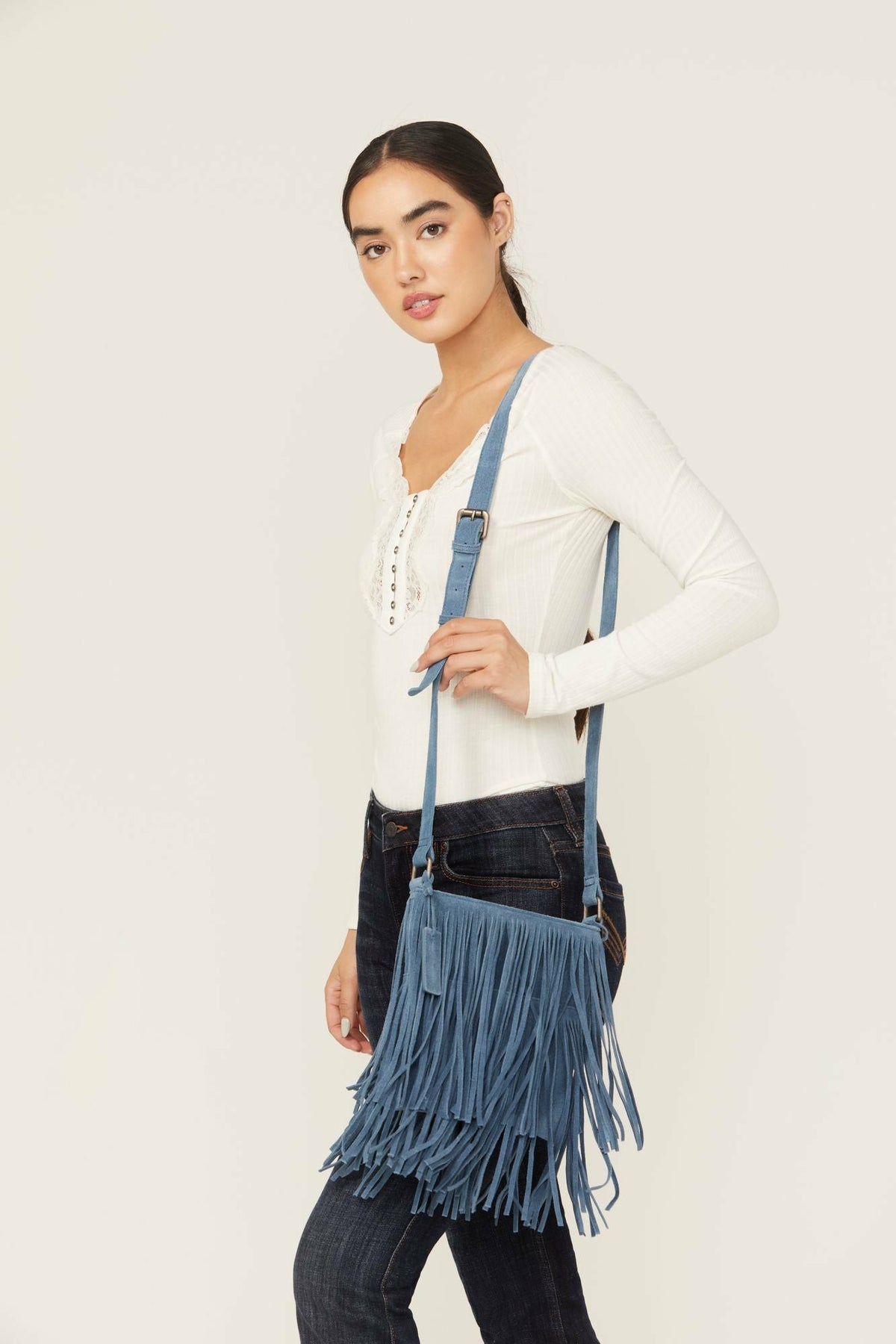 Camarillo Fringe Suede Crossbody Bag