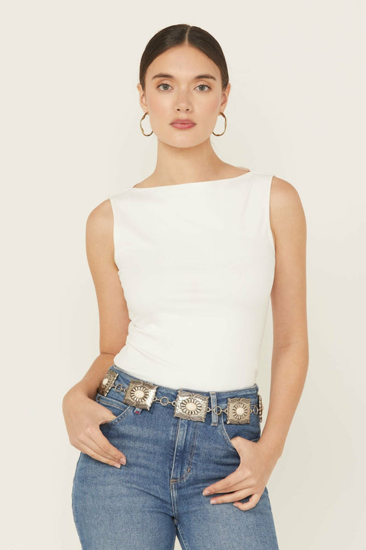Pennywell White Stone Chain Belt