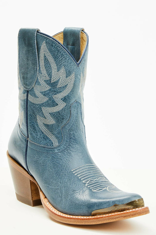 Wheels Navy Western Booties - Round Toe