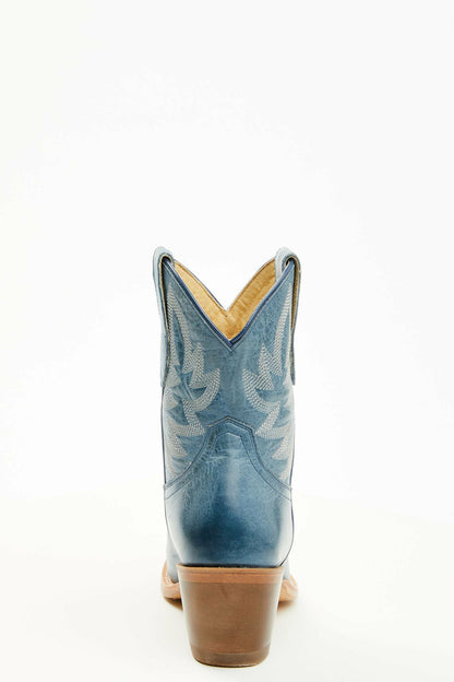 Wheels Navy Western Booties - Round Toe