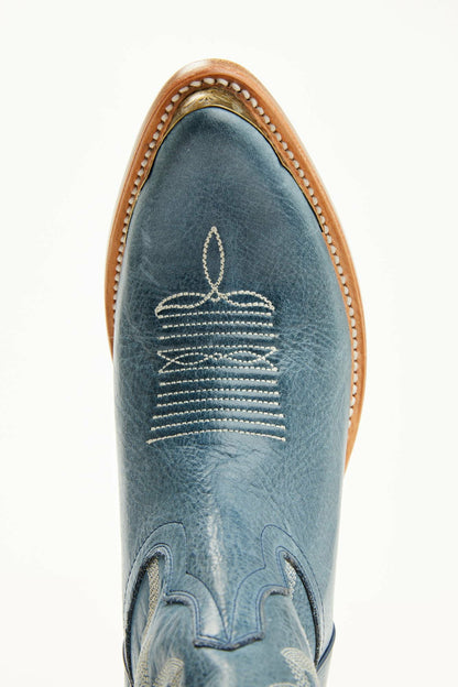 Wheels Navy Western Booties - Round Toe