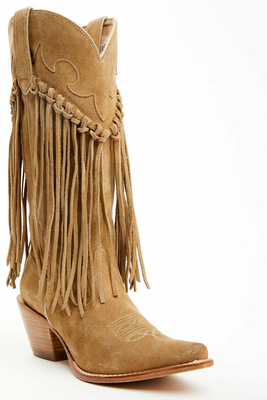 Sterling Fringe Tall Western Boots - Snip Toe