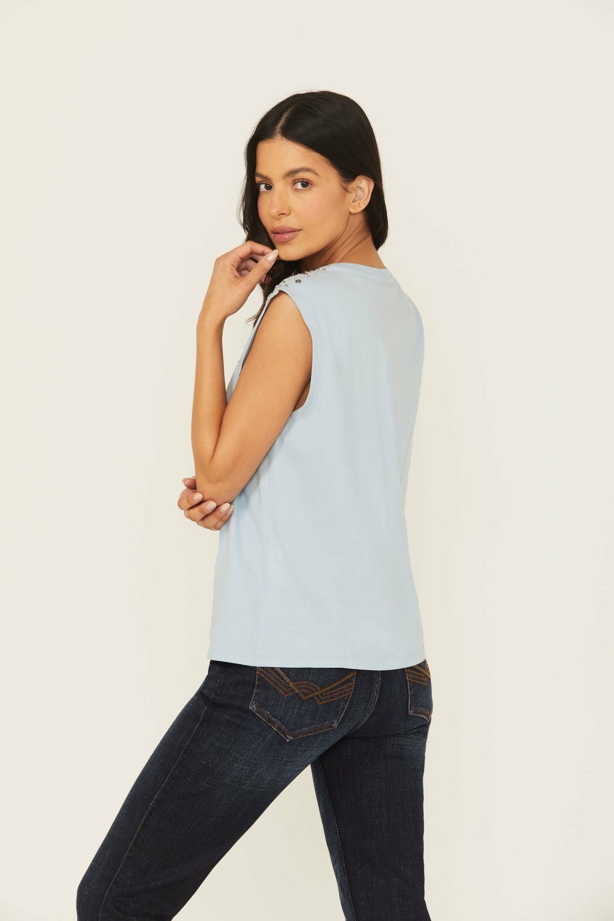Wild Fire Embellished Sleeveless Graphic Tank