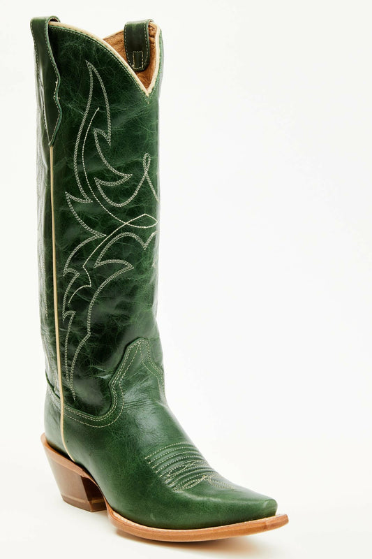 Dallas Alice Green Tall Western Boots - Snip Toe