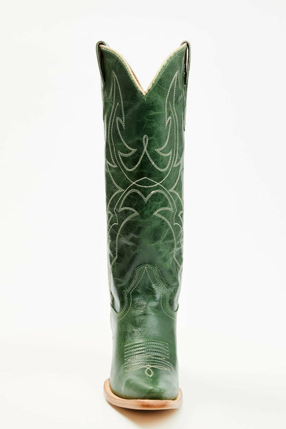 Dallas Alice Green Tall Western Boots - Snip Toe