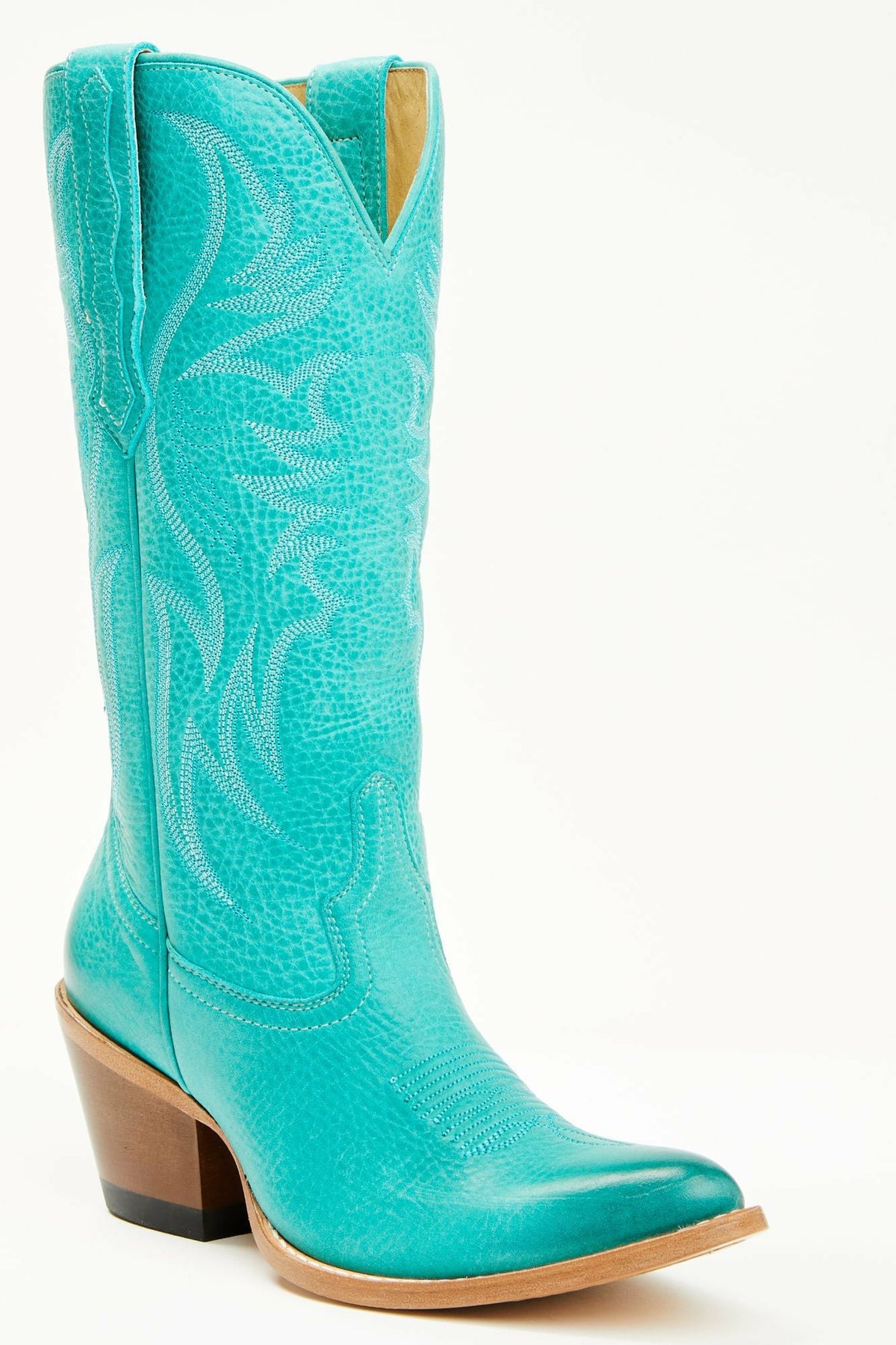Charmed Life Turquoise Leather Western Boots - Round Toe