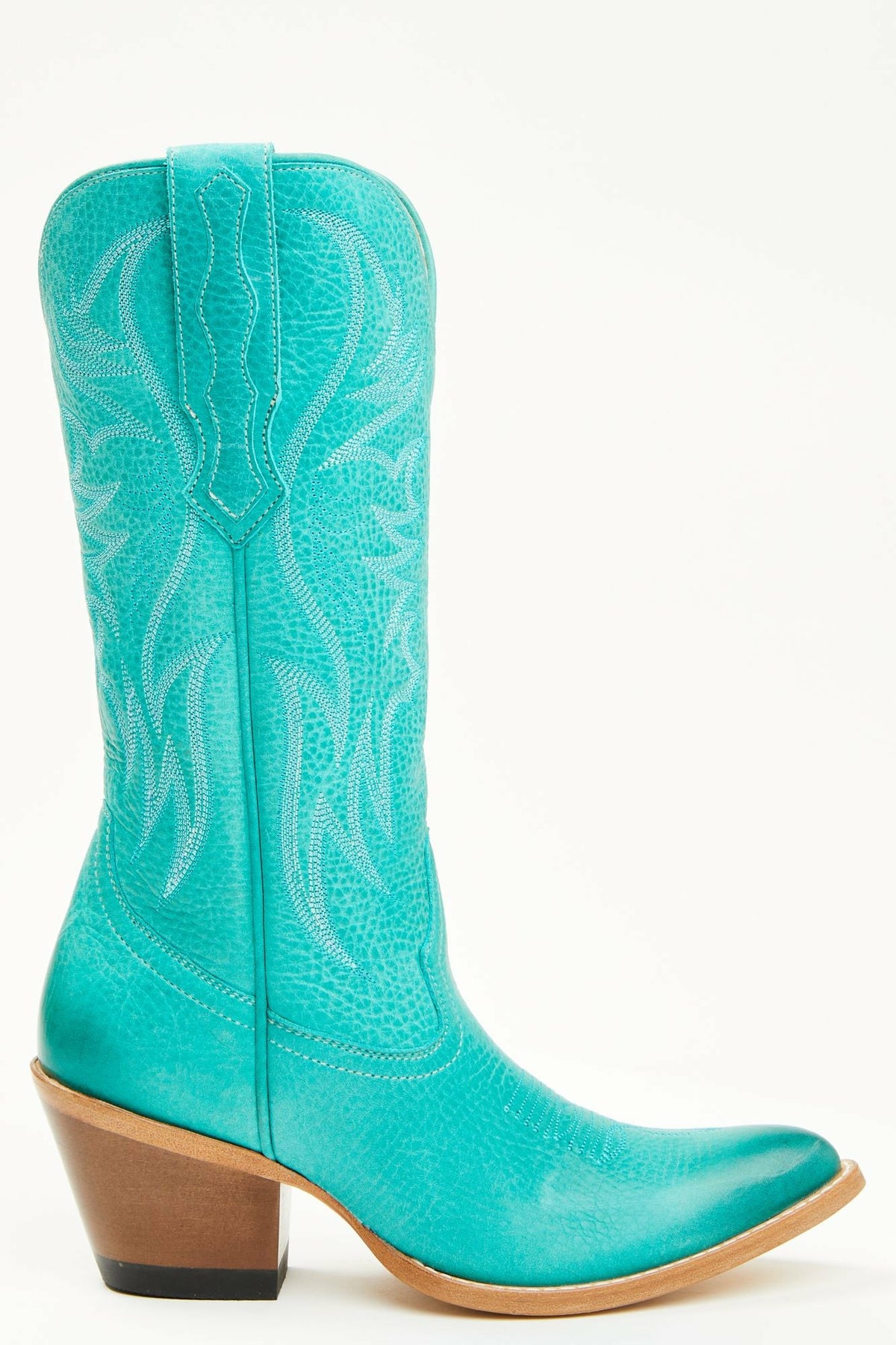 Charmed Life Turquoise Leather Western Boots - Round Toe