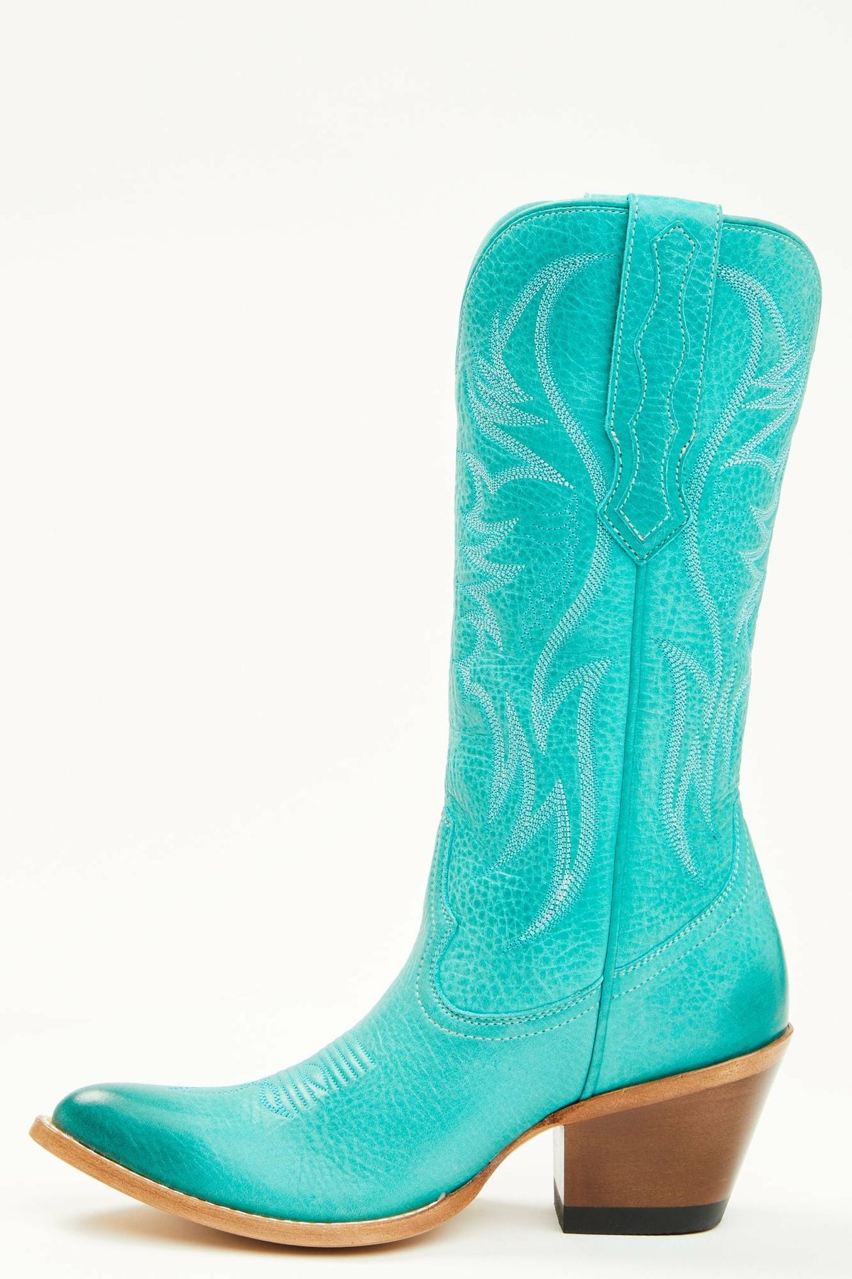 Charmed Life Turquoise Leather Western Boots - Round Toe