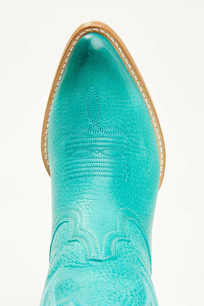 Charmed Life Turquoise Leather Western Boots - Round Toe