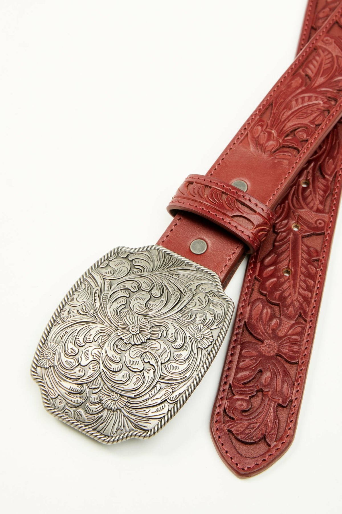 Westerly Drive Red Tooled Belt