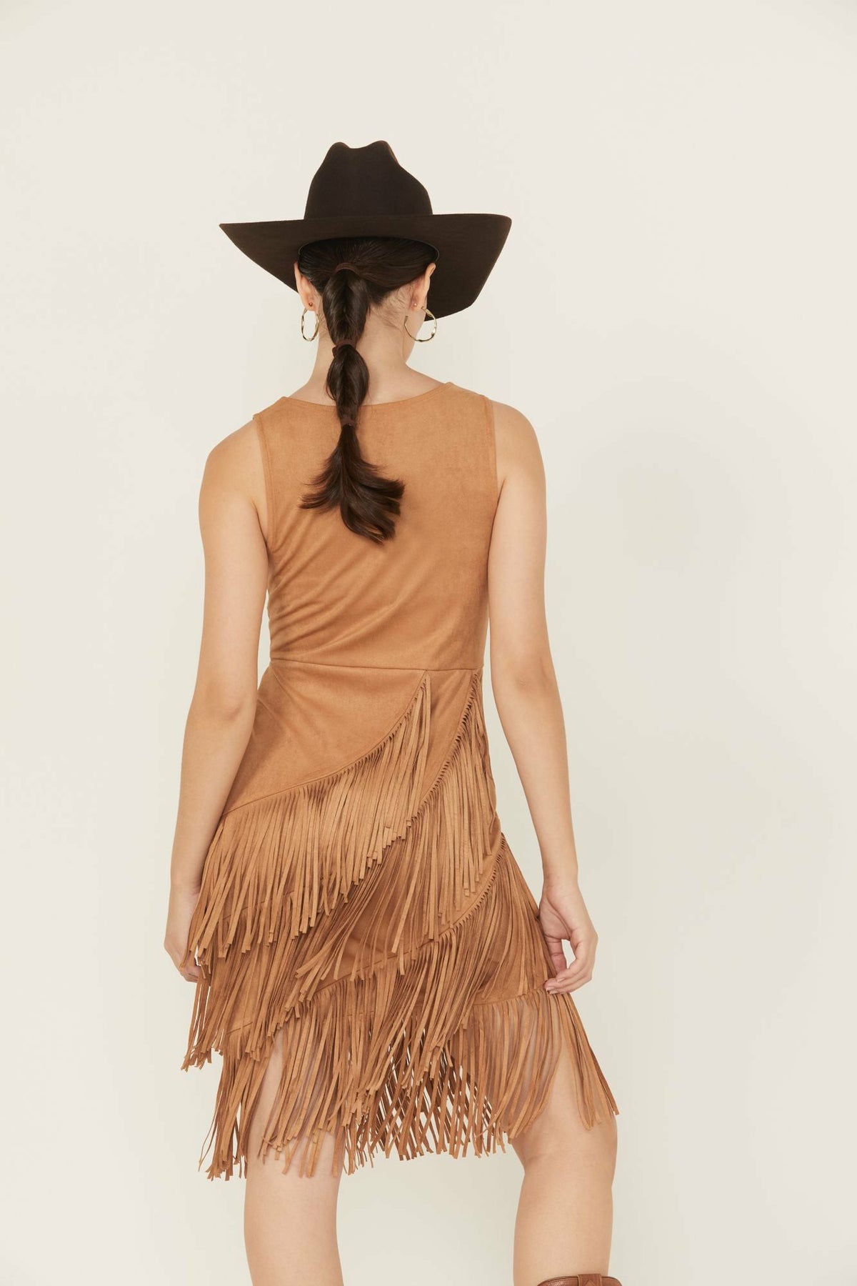 Tina Faux Suede Fringe Mini Dress