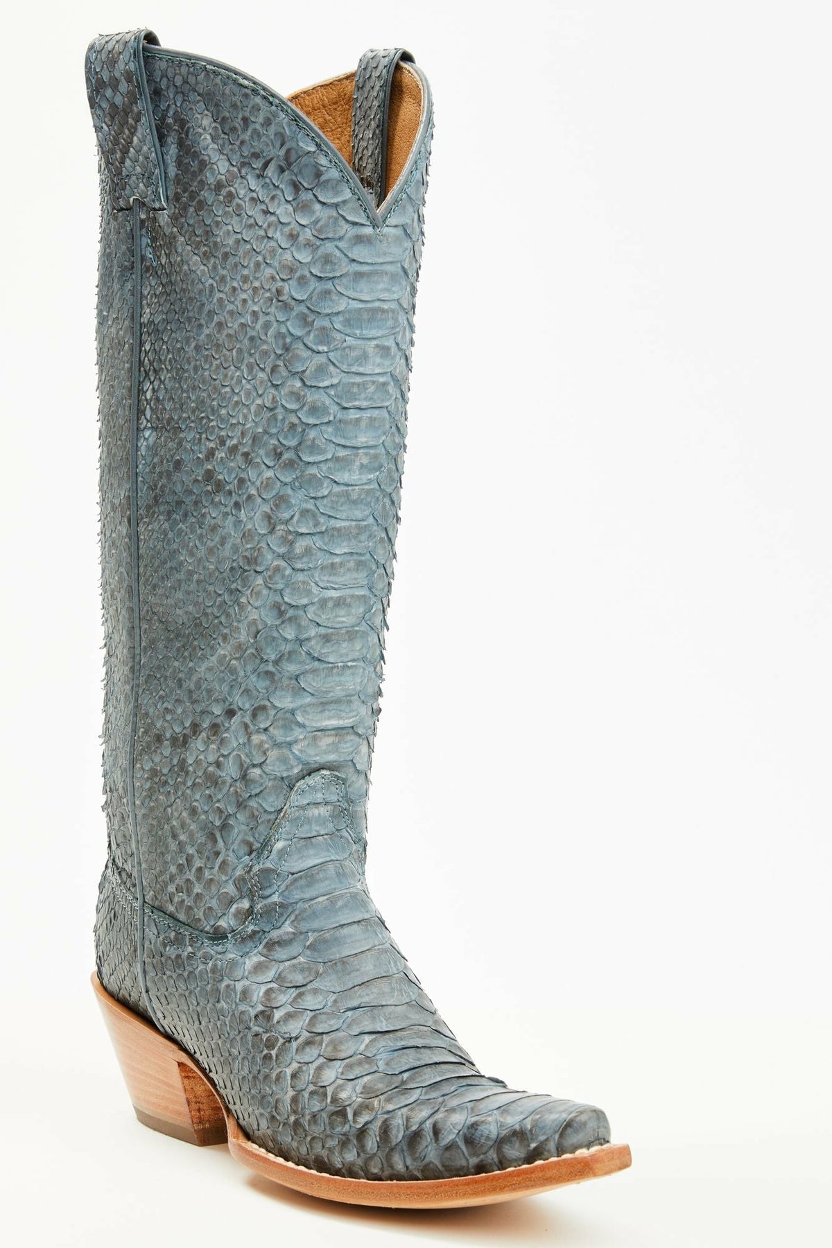 Slay Navy Python Tall Western Boots - Snip Toe