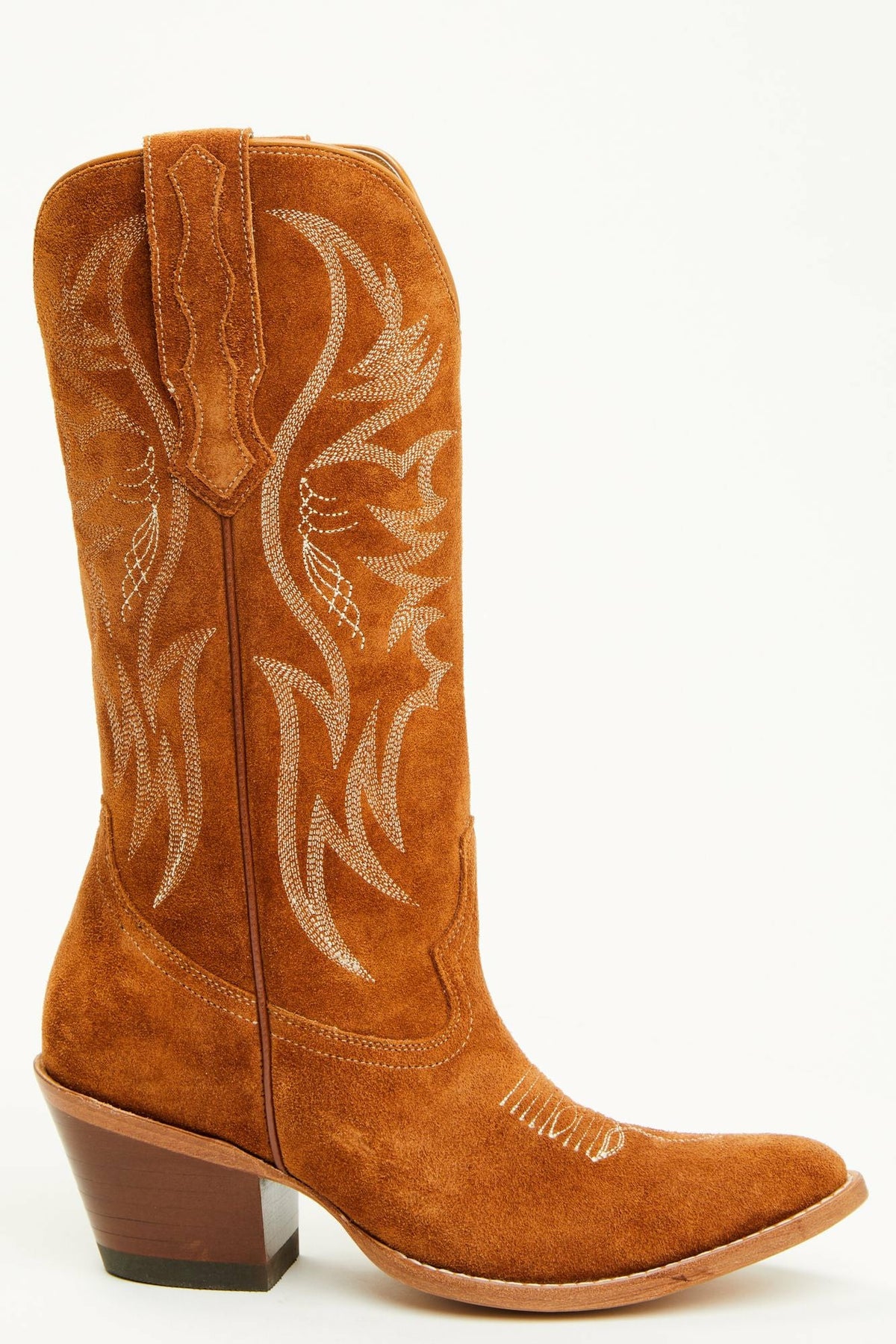 Charmed Life Cognac Suede Western Boots - Round Toe