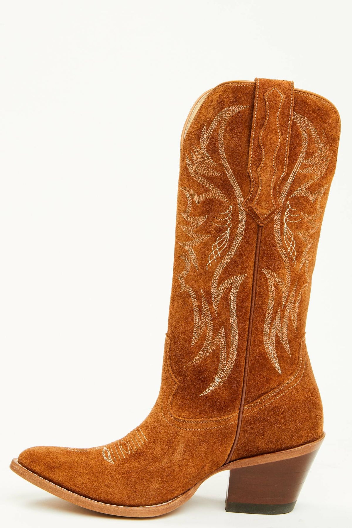 Charmed Life Cognac Suede Western Boots - Round Toe