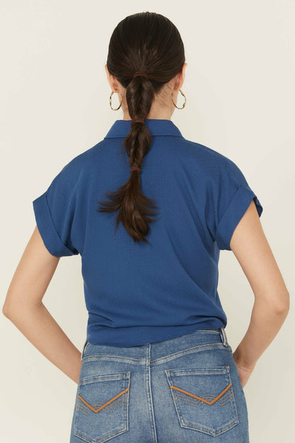 Roland Embroidered Tie-Front Camp Shirt