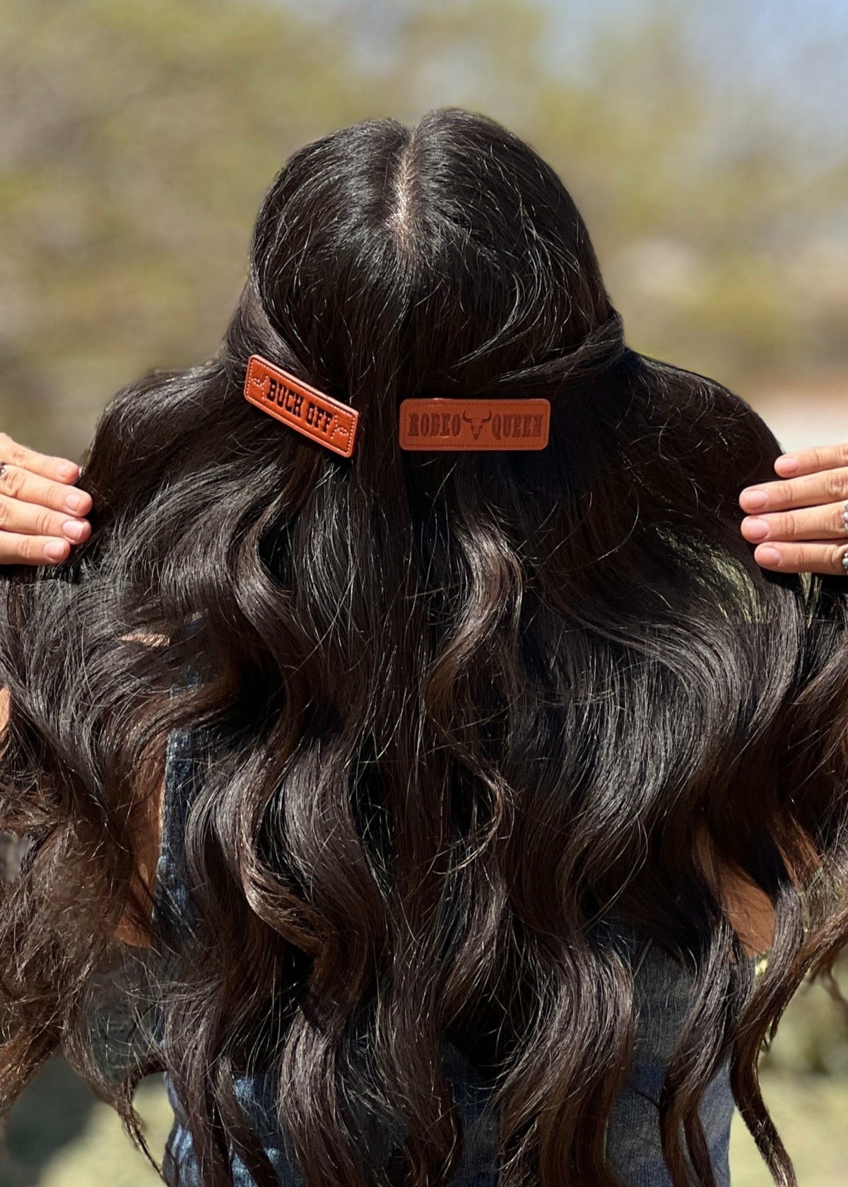 Buck Off Faux Leather Hair Clip Set - 2 Piece