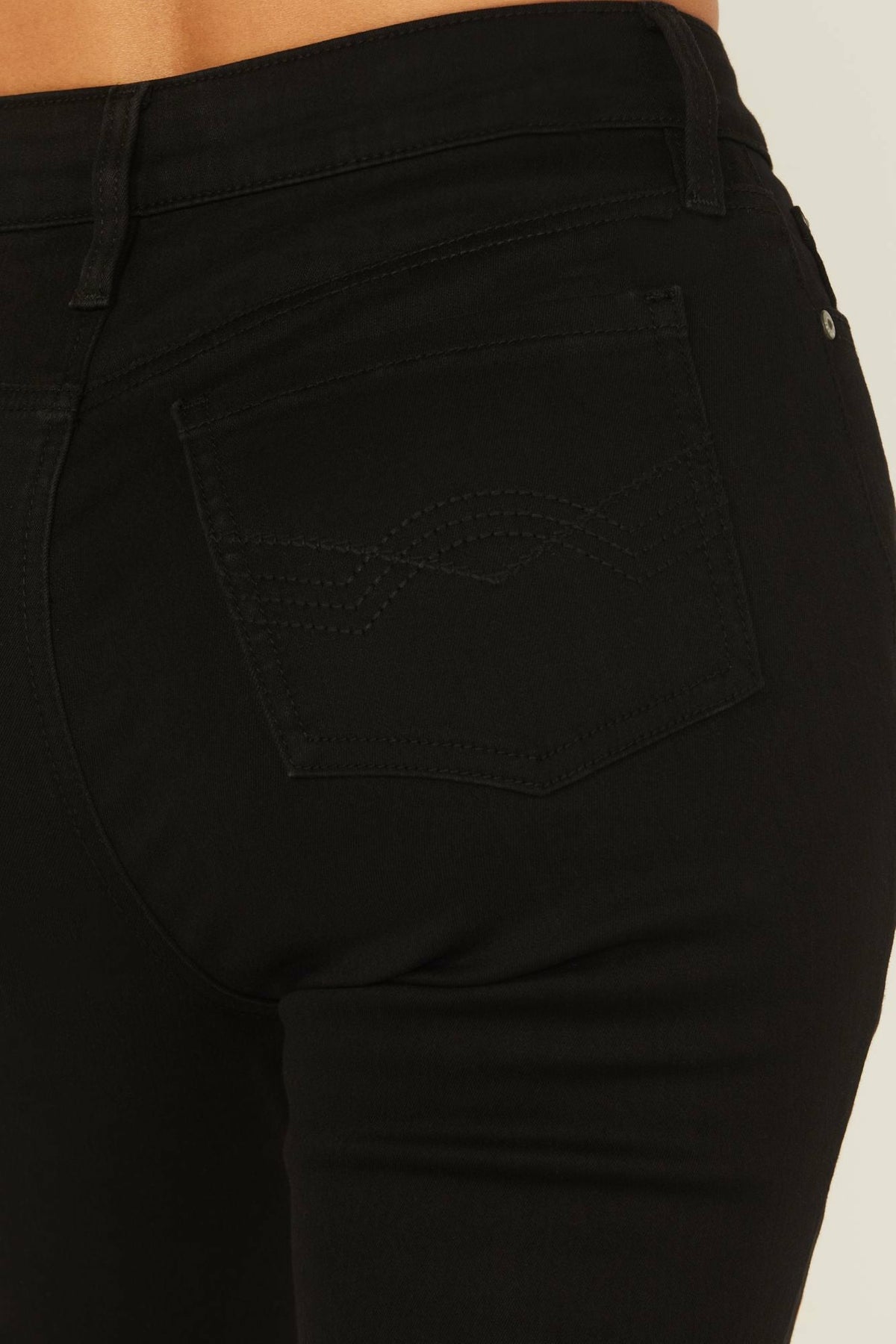 Outlaw High Rise Flare Embroidered Super Stretch Denim Jeans