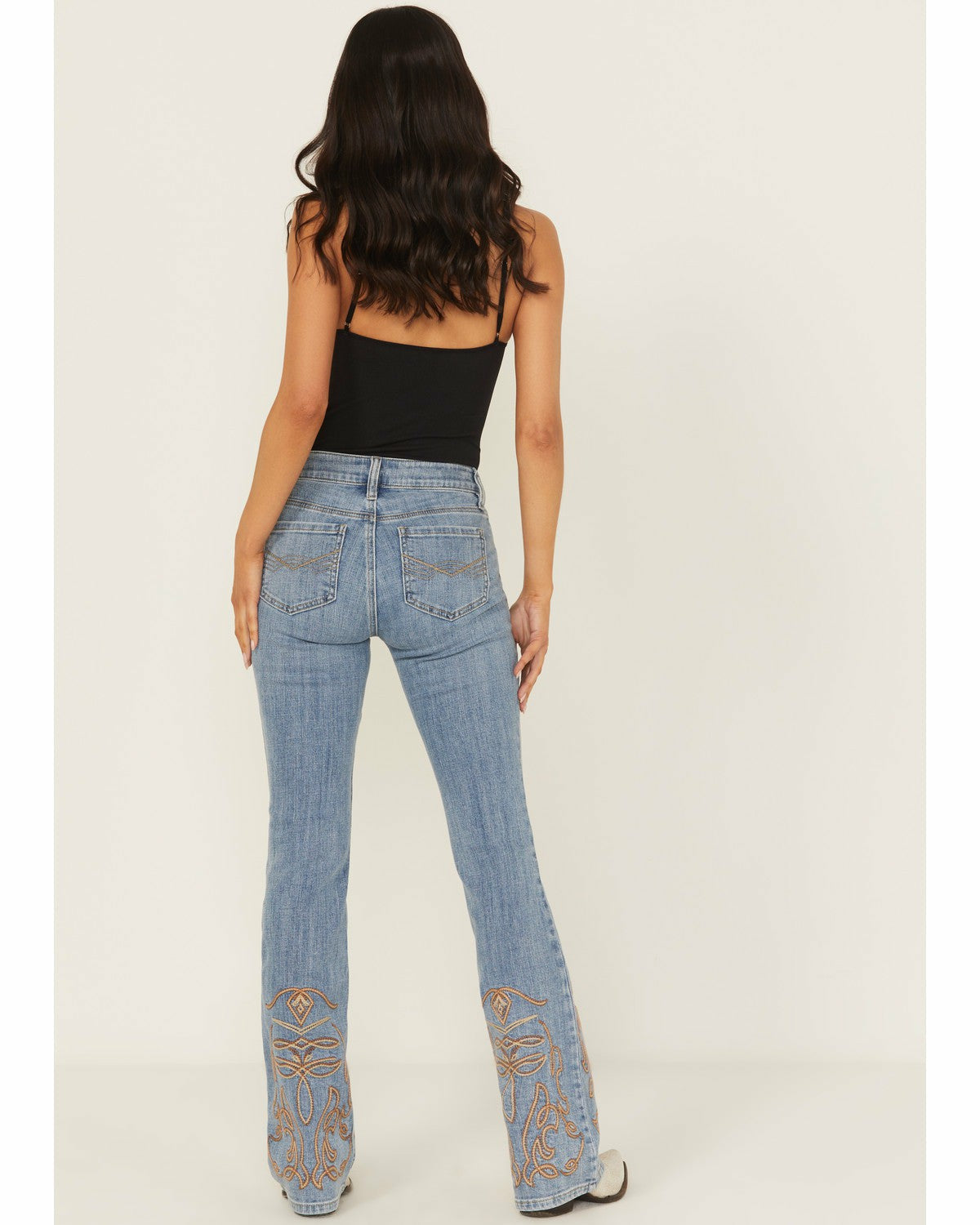 Hawkins Light Wash Rebel Mid Rise Boot Stitch Bootcut Super Stretch Denim Jeans
