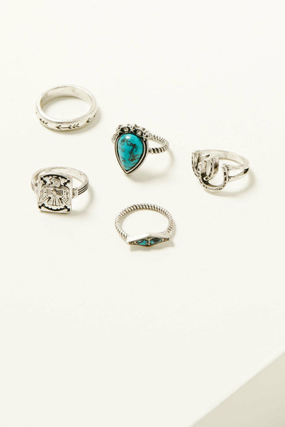 Calloway Double Horseshoe Ring Set - 5 Piece