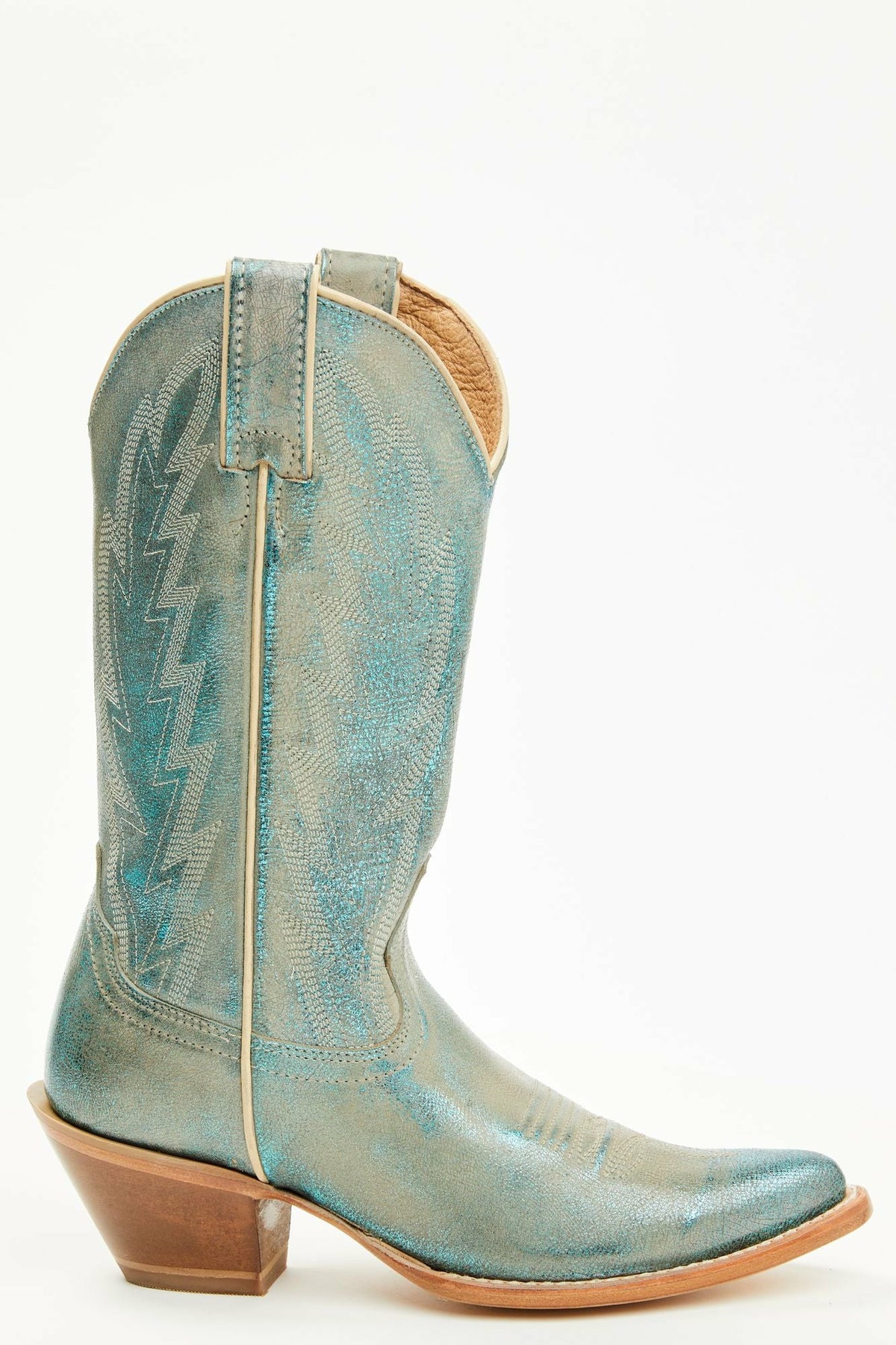 Two Step Turquoise Western Boots - Round Toe