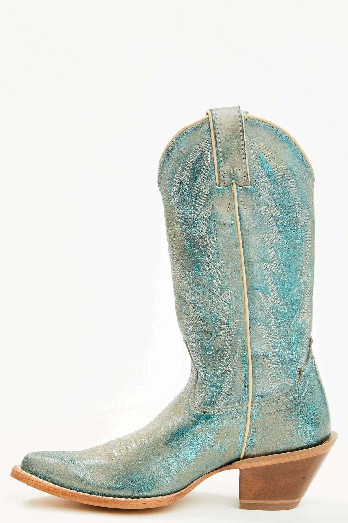 Two Step Turquoise Western Boots - Round Toe