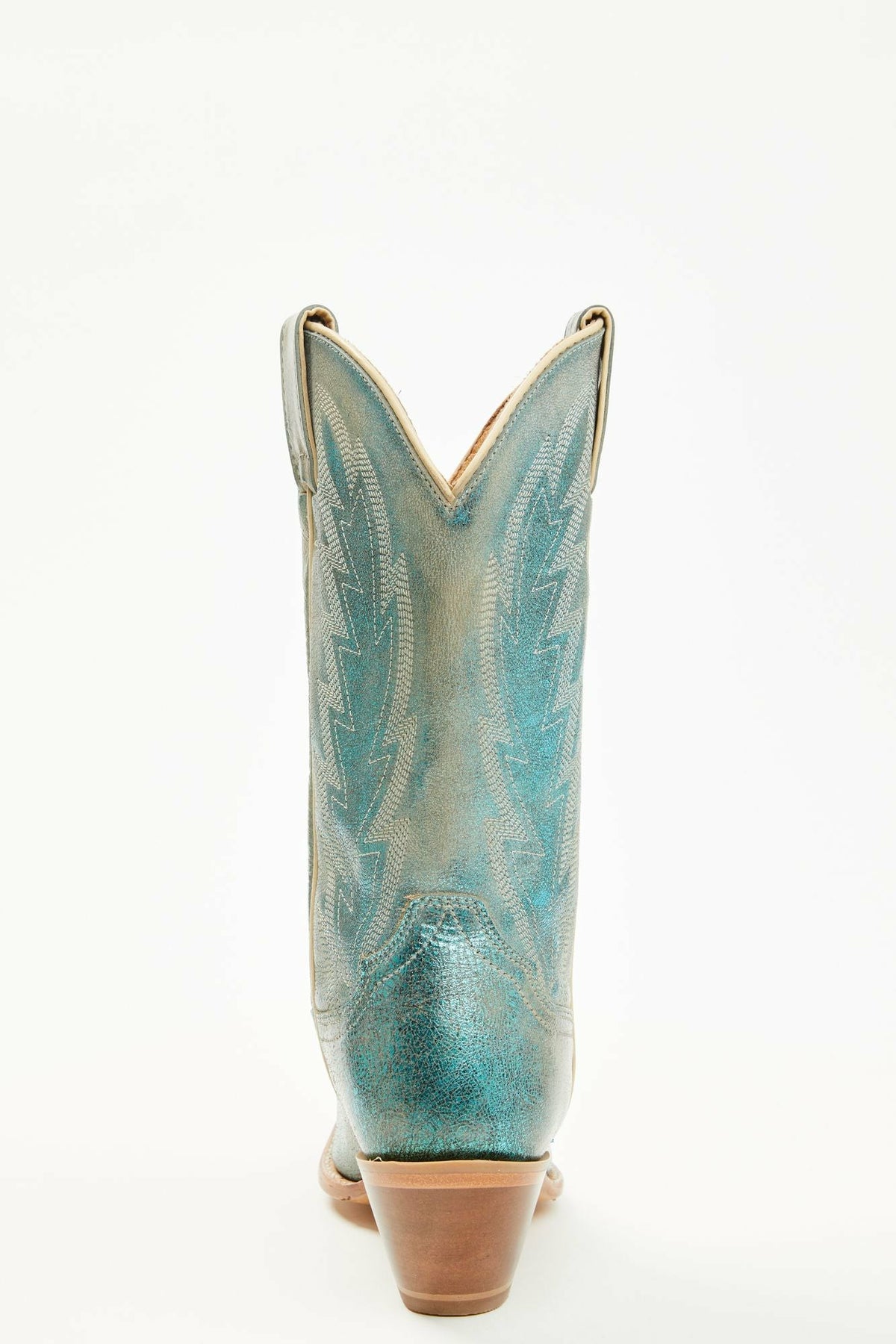 Two Step Turquoise Western Boots - Round Toe