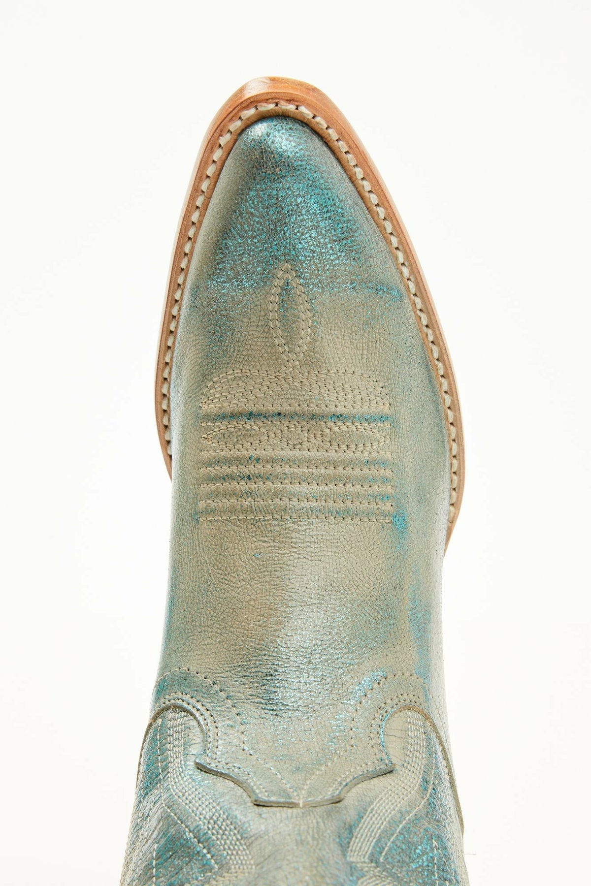 Two Step Turquoise Western Boots - Round Toe