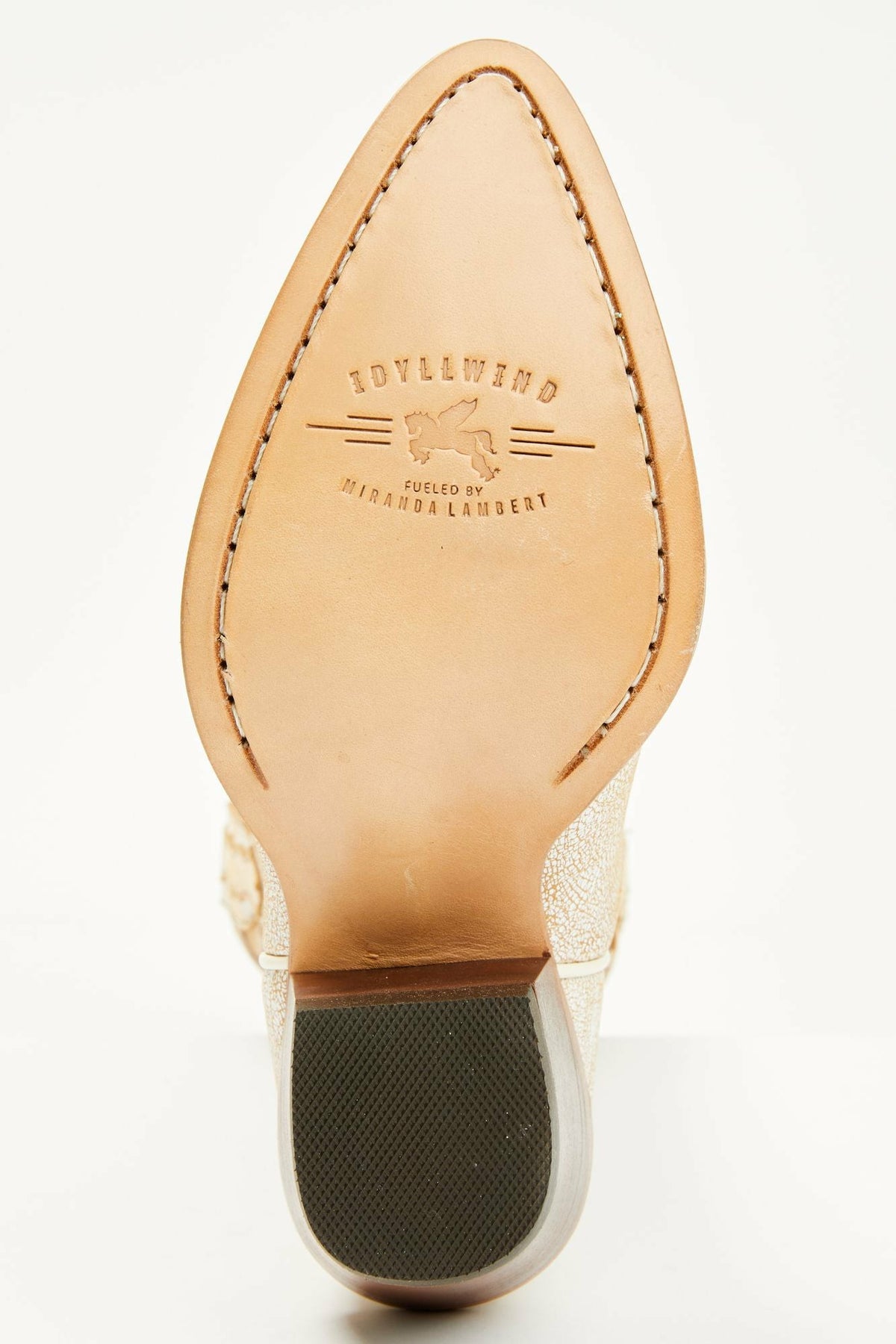 Charmed Life Crackle White Leather Western Boots - Round Toe