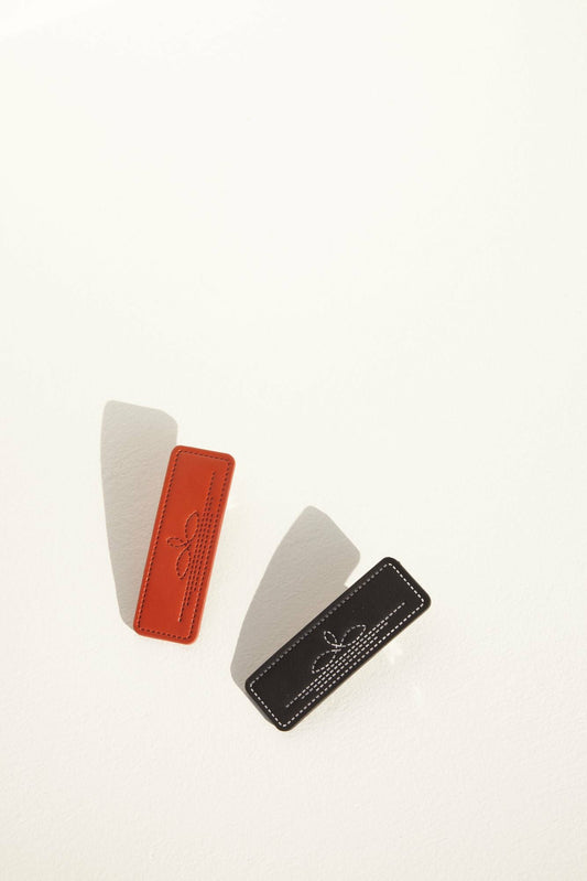 Nash Vegas Faux Leather Hair Clip Set - 2 Piece
