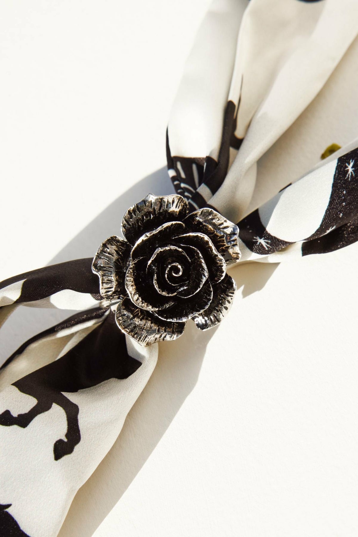 Georgia Chain Fringe Bandana Necklace with Rose Slider