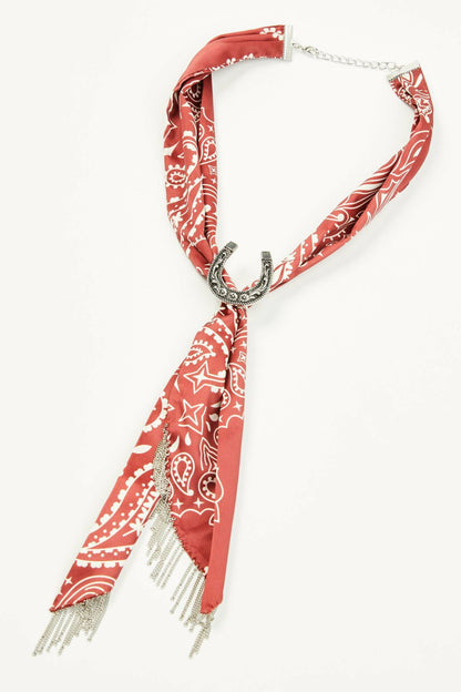 Amelia Chain Fringe Bandana Necklace