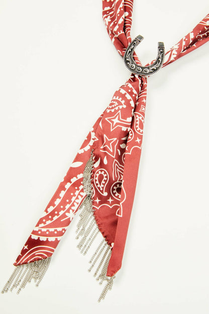 Amelia Chain Fringe Bandana Necklace