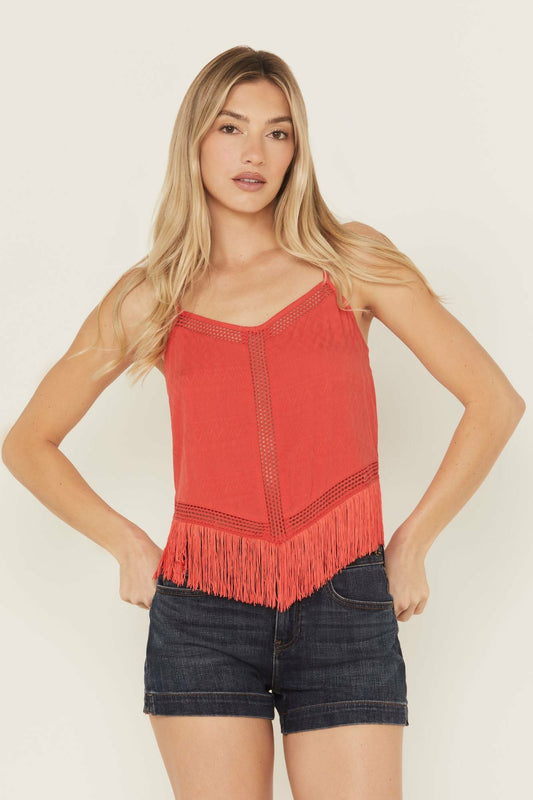 Briarwick Jacquard Fringe Sleeveless Tank Top