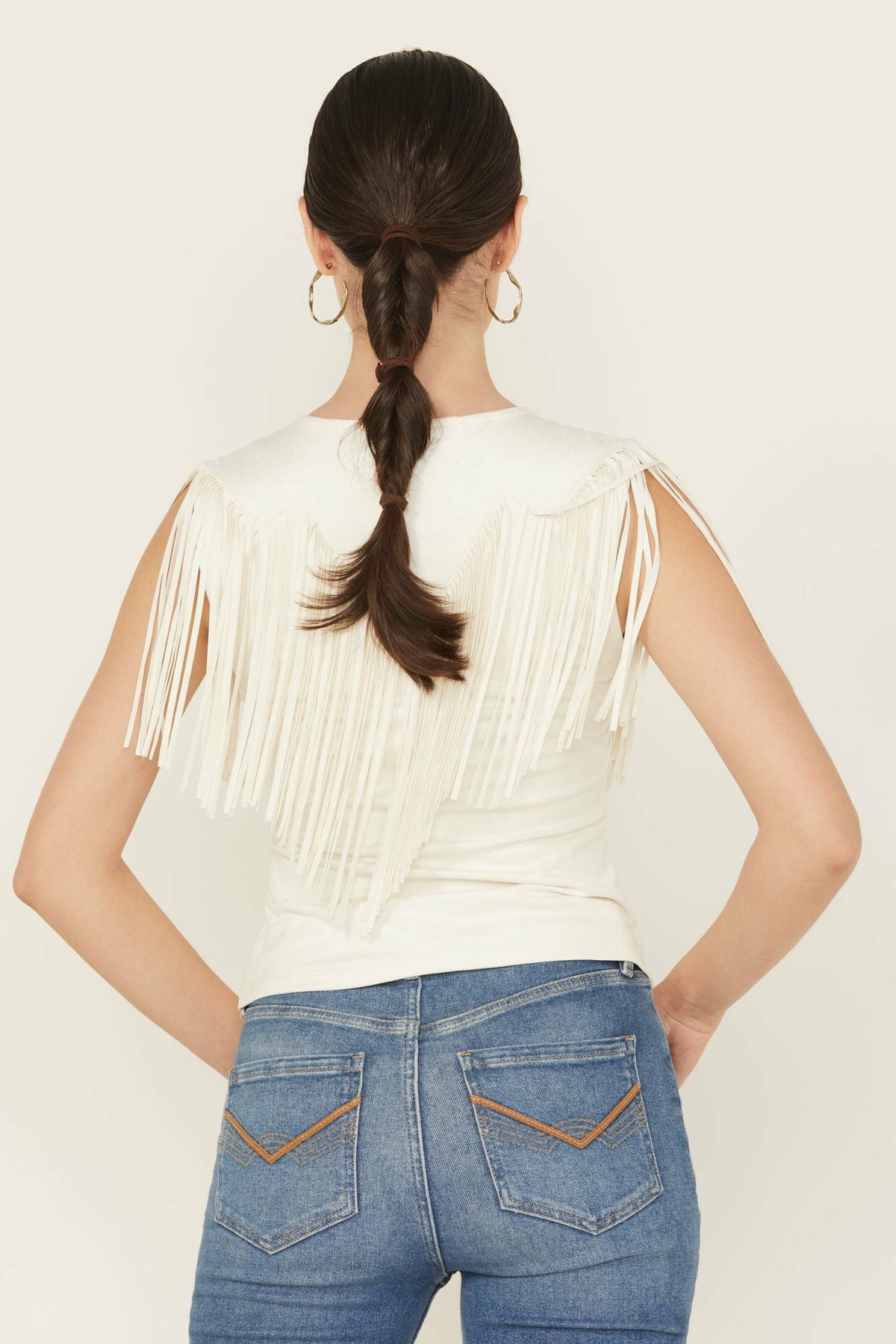 Lady Luck Fringe Faux Suede Top