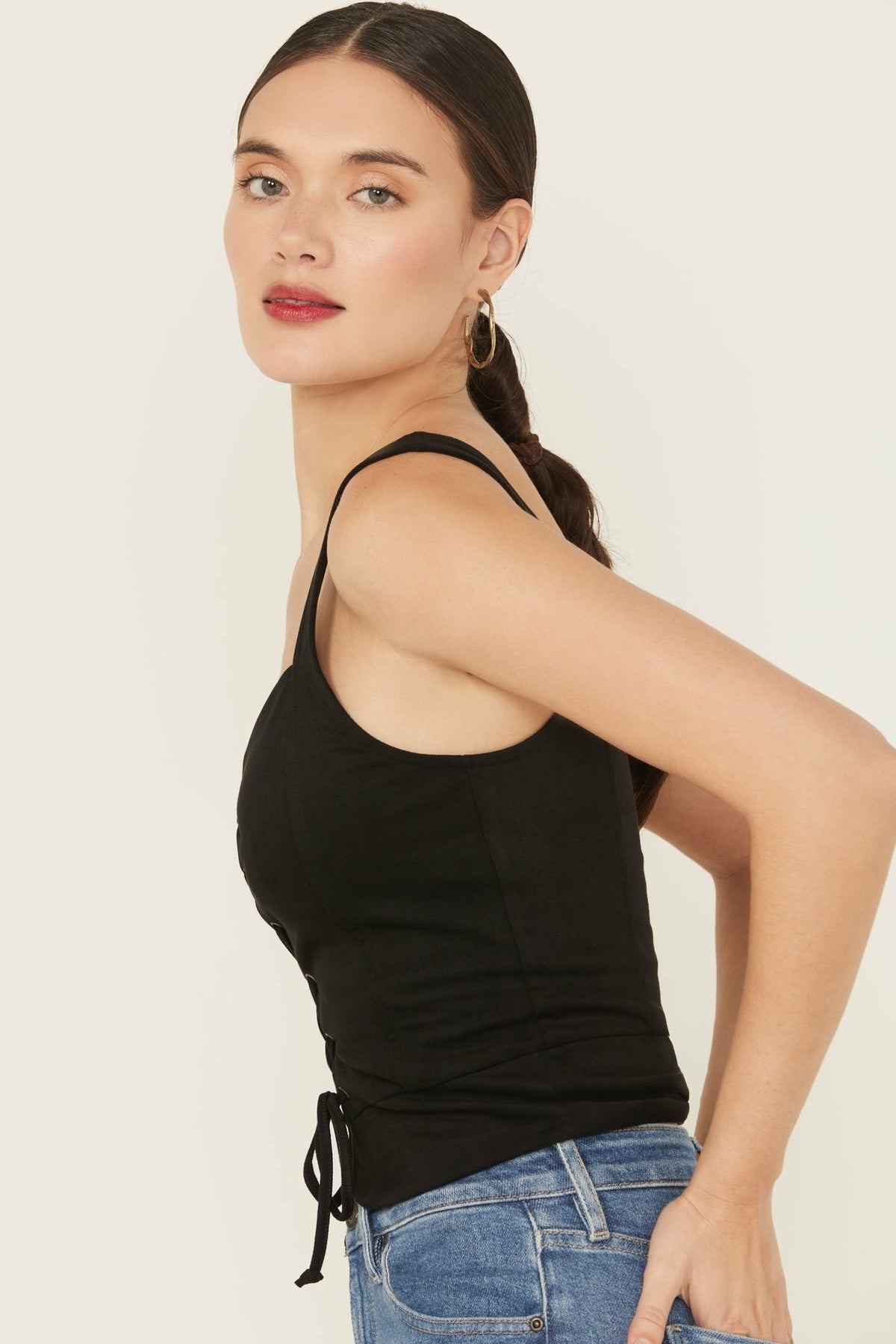 Eastland Faux Suede Lace-Up Corset