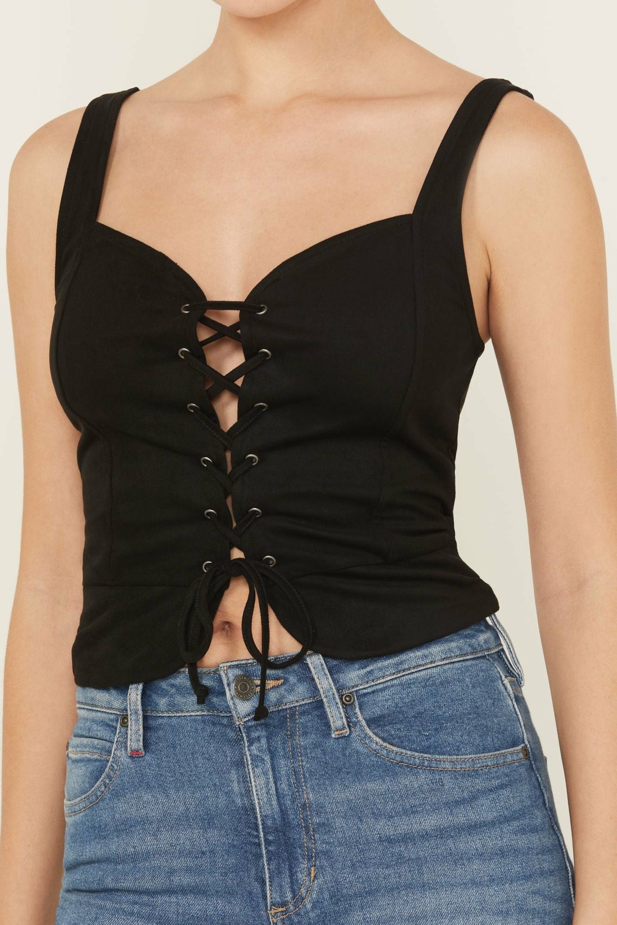 Eastland Faux Suede Lace-Up Corset
