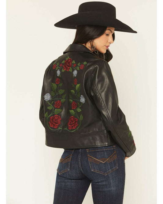 Glenrose Floral Leather Jacket