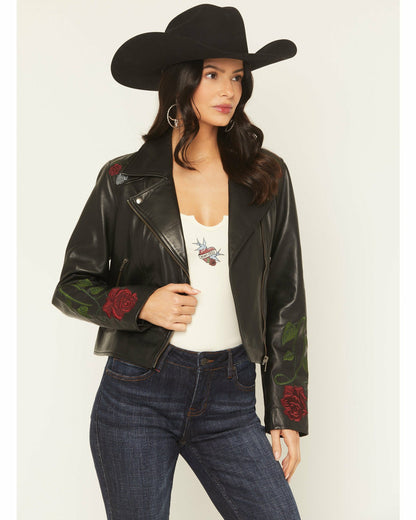 Glenrose Floral Leather Jacket