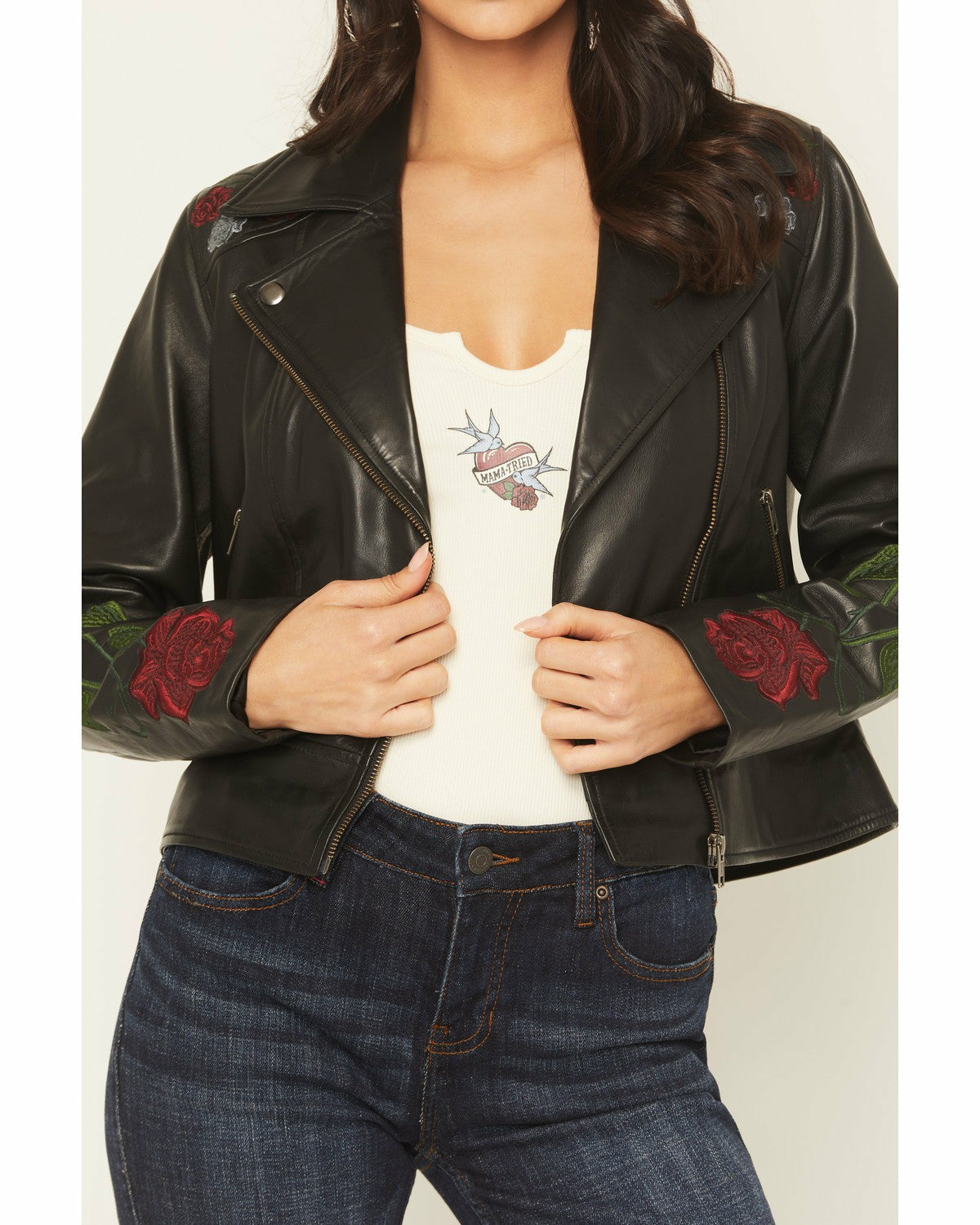 Glenrose Floral Leather Jacket