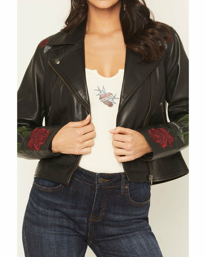 Glenrose Floral Leather Jacket