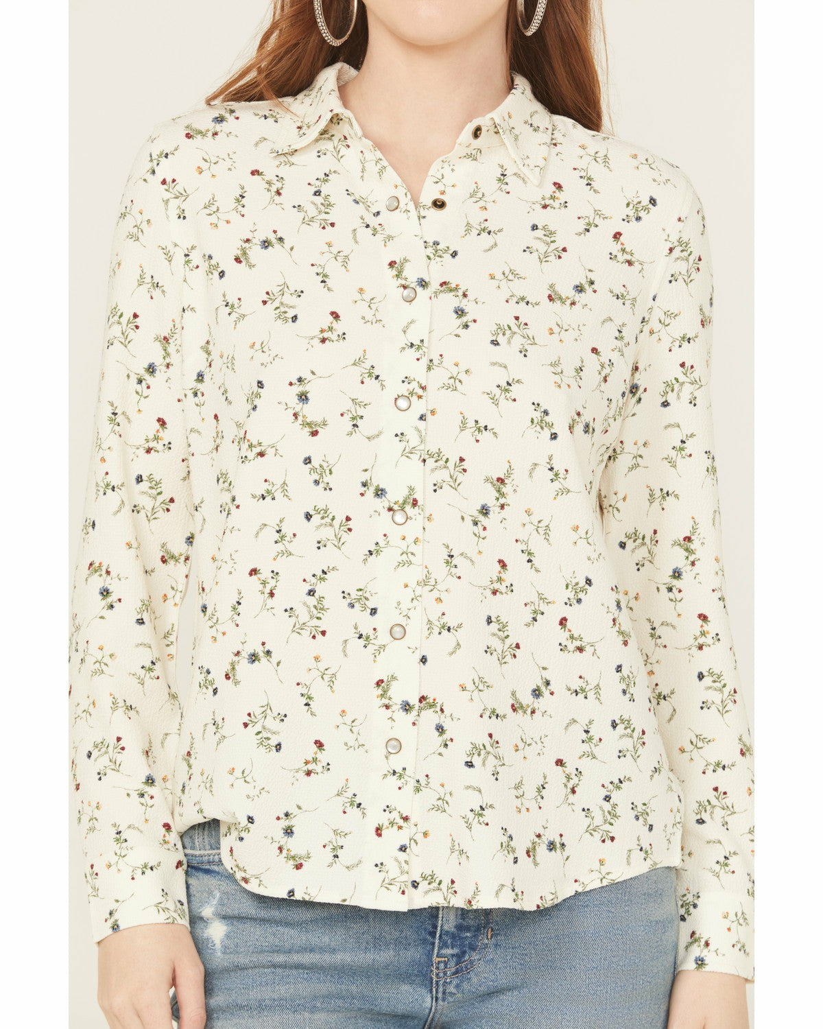 Snowden Floral Print Long Sleeve Featherlight Western Shirt